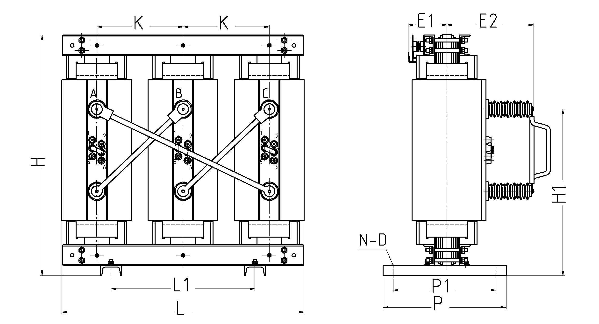 A clear display of the dry type power transformer