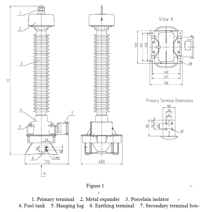 The demonstration of the voltage transformer